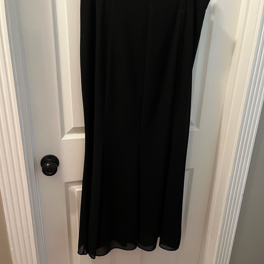 Beaded top with maxi skirt with trumpet flare